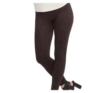 Spanx Look at Me Now Seamless Leggings Women Small Brown Animal Print High Rise